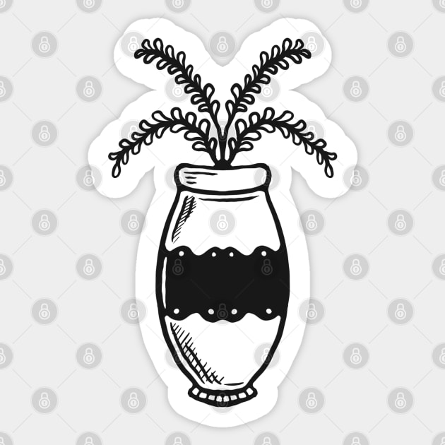 Floral Vase Vintage Illustration Sticker by Merchsides